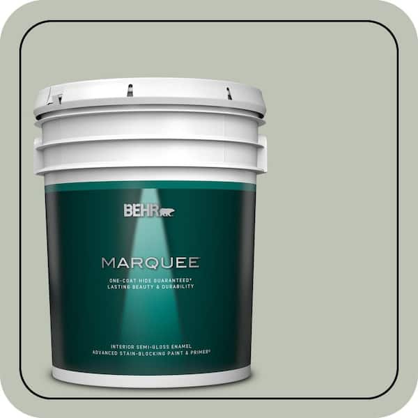 BEHR MARQUEE 5 gal. #PPU11-11 Summer Green One-Coat Hide Semi-Gloss Enamel Interior Paint & Primer