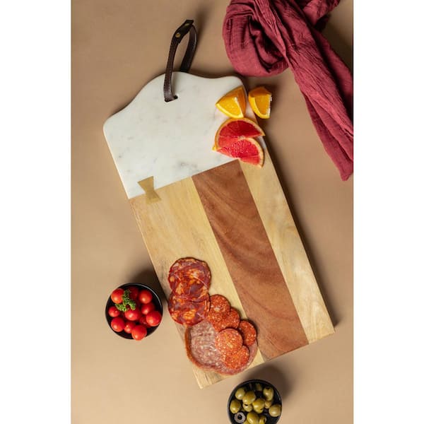 GAURI KOHLI Darvaza Marble and Wood Cutting Board - Large
