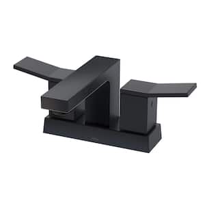 Avian Centerset 2-Handle Deck Mount Bathroom Faucet with Metal Touch Down Drain in Satin Black