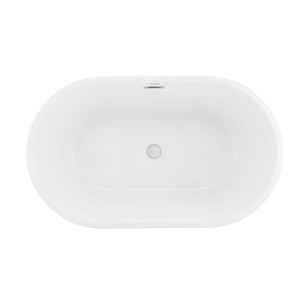 Claire 48" Glossy White Acrylic Freestanding Bathtub