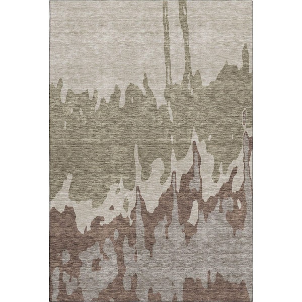 Addison Rugs Mayfield Premium Machine Washable Abstract AMF961 Beige 8 ft. x 10 ft. Area Rug