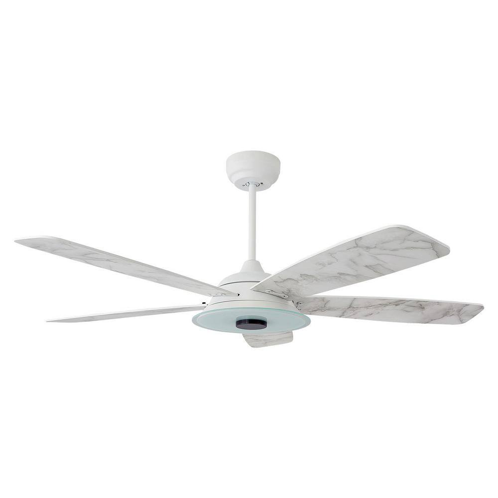 CARRO Striker 56 in. Indoor/Outdoor White Smart Ceiling Fan, Dimmable LED  Light and Remote, Works with Alexa/Google Home/Siri S565H-L13-W7-1 - The 