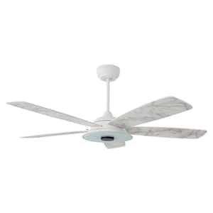 Striker 56 in. Indoor/Outdoor White Smart Ceiling Fan, Dimmable LED Light and Remote, Works with Alexa/Google Home/Siri