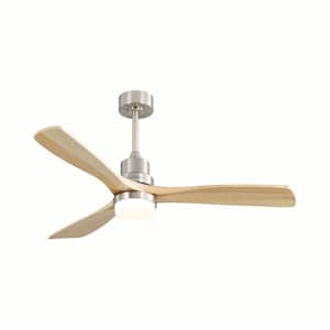 52 in. Indoor/Outdoor Nickel Ceiling Fan Integrated LED with Light Kit and Remote Control