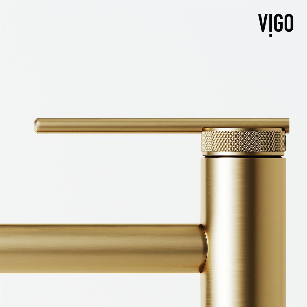 Matte Brushed Gold Single Handle Vessel Sink Faucet
