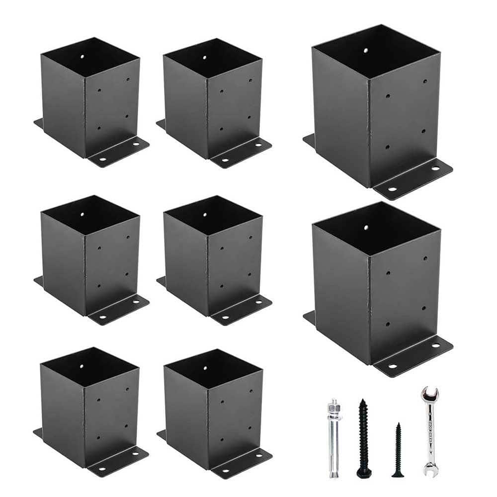 4 x 4 Post Base 3.6 x 3.6 Inner Size Heavy Thick Steel Black Powder Coated for Deck Porch Fence Support 8 Pieces price history on PriceWatchPro