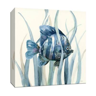 15 in. x 15 in. ''Fish in Seagrass I'' Canvas Wall Art
