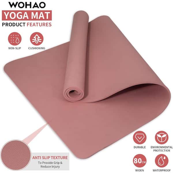 Anqtovp 8mm Premium POE Non Slip Extra Wide Thick Exercise Mat
