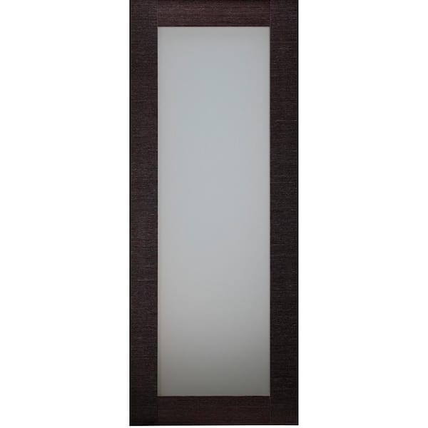 Belldinni Avanti 207 17.75 in. x 92 1/2 in. No Bore Full Lite Frosted Glass Black Apricot Wood Composite Interior Door Slab