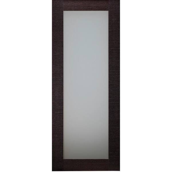 Belldinni Avanti 207 29.75 in. x 92 1/2 in. No Bore Full Lite Frosted Glass Black Apricot Wood Composite Interior Door Slab