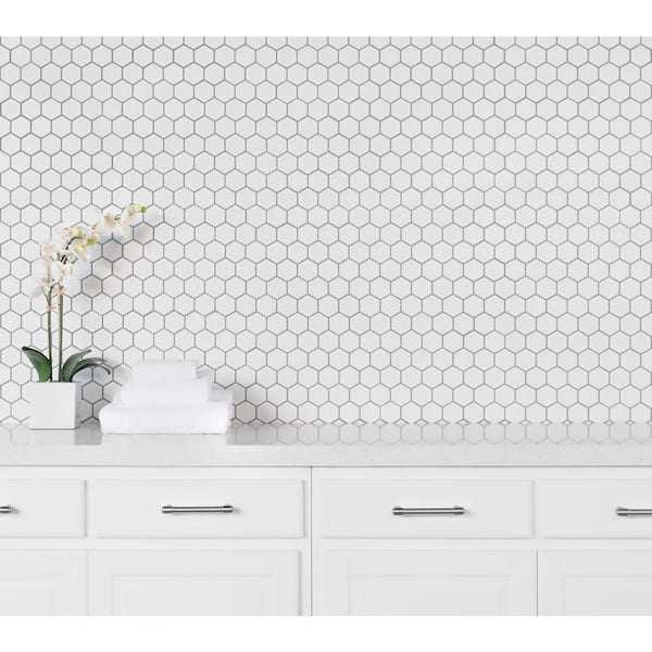 Bedrosians Le Cafe Hexagon 2 in. x 2 in. Matte White Porcelain