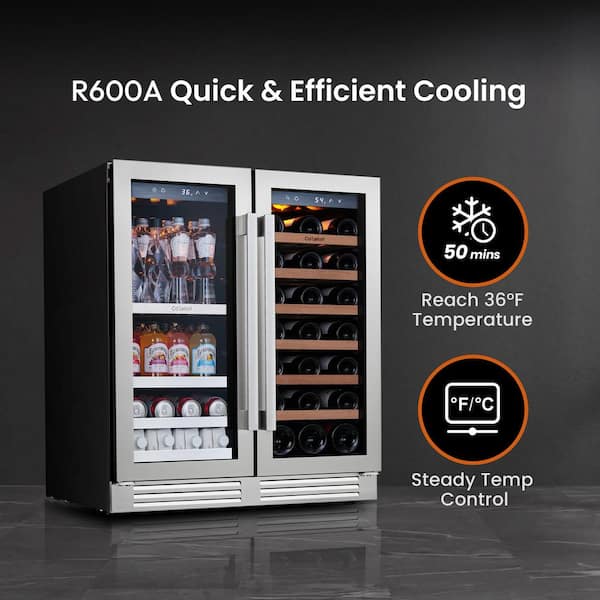 Ca'Lefort 30 in. Dual Zone 33-Wine Bottles and 80-Cans