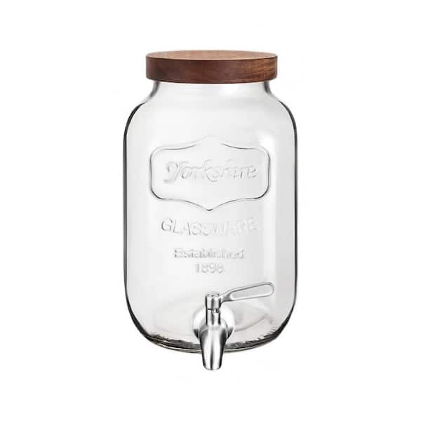 1 Gal. Glass Drink Dispenser for Parties, Beverage Dispenser with Stainless Steel Spigot, Ideal for Lemonade