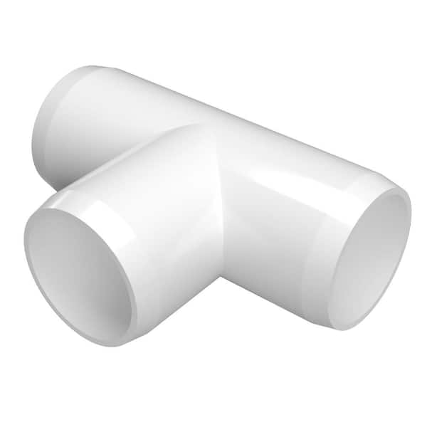 Formufit 2 in. Furniture Grade PVC Tee in White (4-Pack)