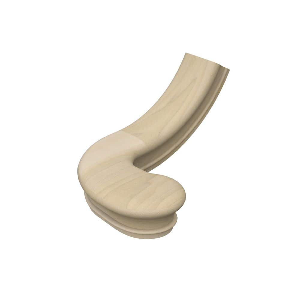 Stair Parts 7245 Unfinished Poplar Right-Hand Turnout Handrail Fitting