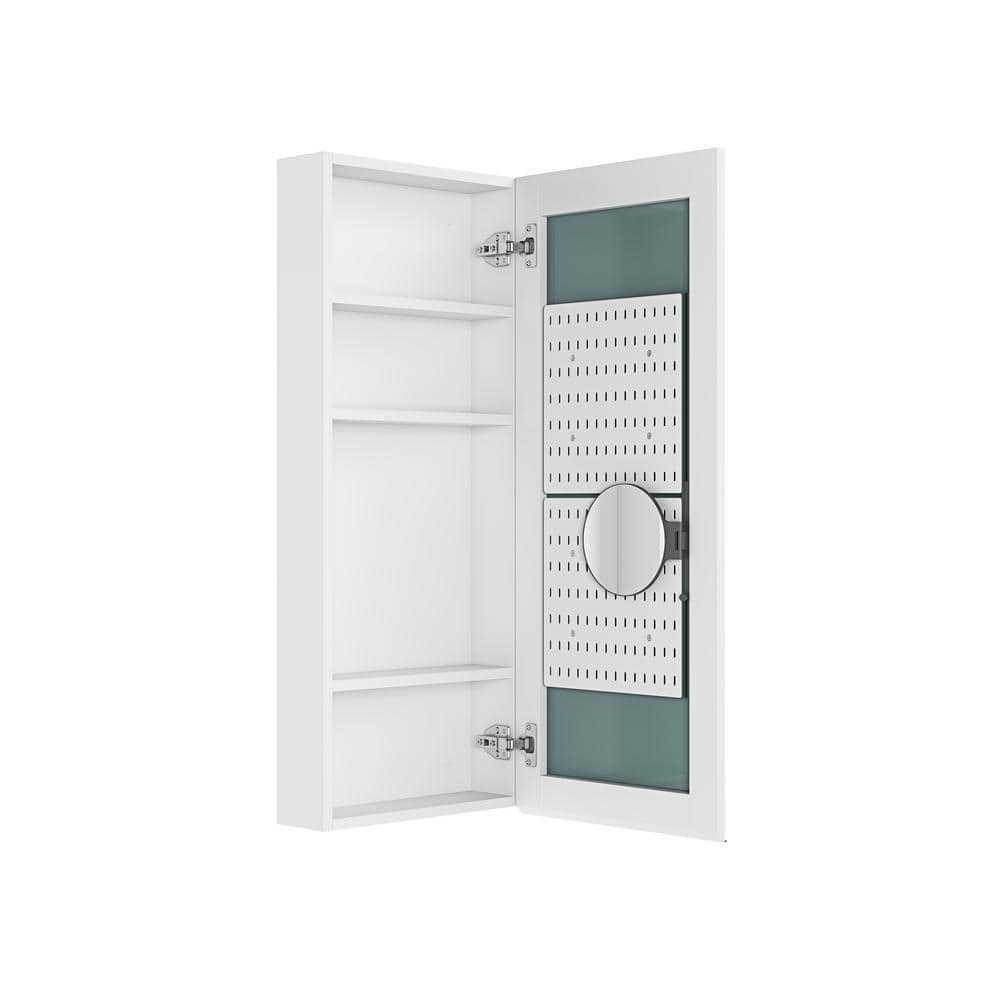 15 in. W x 36 in. H Silver Rectangular Single-Door Recessed or Surface Moun