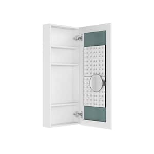 15 in. W x 36 in. H Silver Rectangular Single-Door Recessed or Surface Mount Wall Bathroom Medicine Cabinet with Mirror
