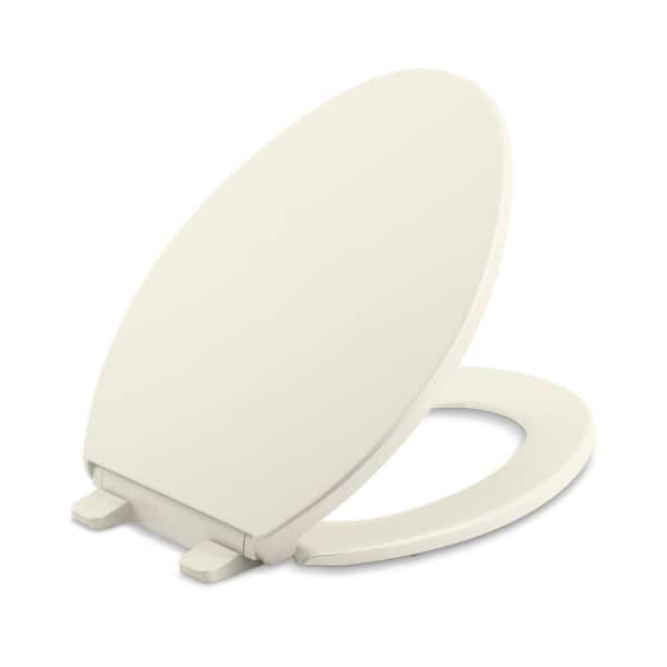 Kohler Toilet Seat Cover Lid Elongated Closed Front Quiet Soft Close Biscuit New 
