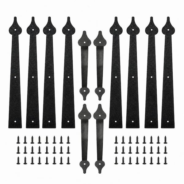 2-Pack Black Powder Coated, Rust Resistant Carbon Steel Garage Door Hardware Kit, Easy Indoor Outdoor Installation