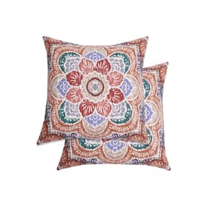 Hunza Russet Square Outdoor Throw Pillows (2-Pack)