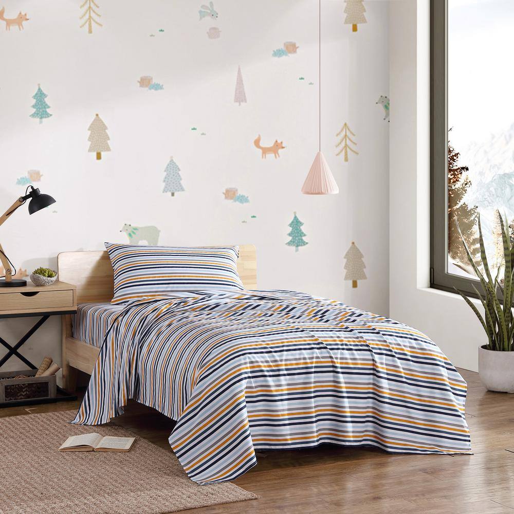 Full Vivid Stripe Polyester Microfiber Kids Sheet Set
