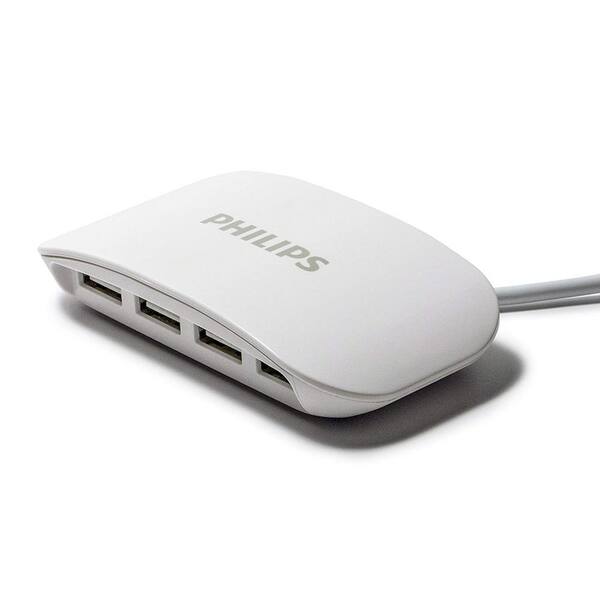 Philips 4-Port USB Charging Station, White