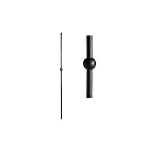 Satin Black 16.8.12 Single Sphere Round Hollow 0.6 in. x 44 in. Iron Baluster for Staircase Remodel