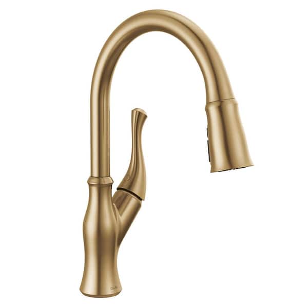 Delta Ophelia Single Handle Pull Down Sprayer Kitchen Faucet in Champagne Bronze