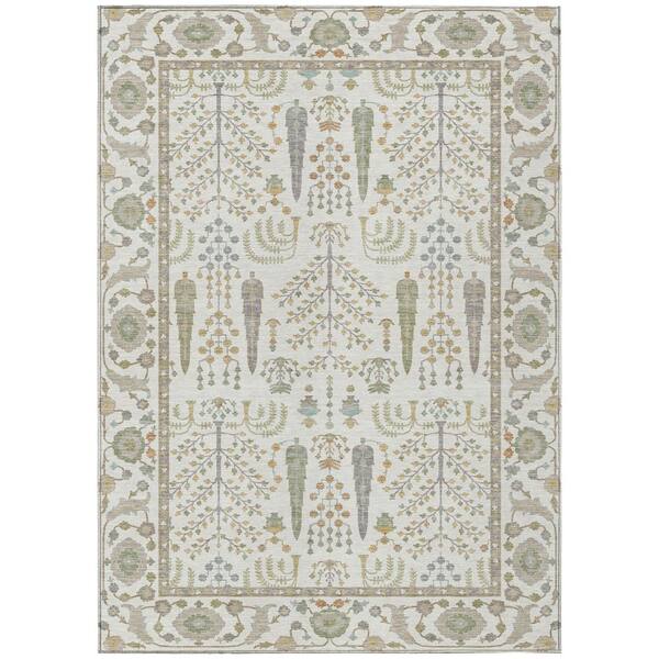 Chantille Machine Washable Indoor/Outdoor Abstract ACN2819 Ivory 10 ft. x 14 ft. Area Rug