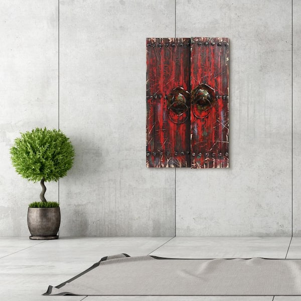 Empire Art Direct 47 in. x 30 in. "Antique Wooden Doors 1" Primo Mixed Media Hand Painted Dimensional Wall Art