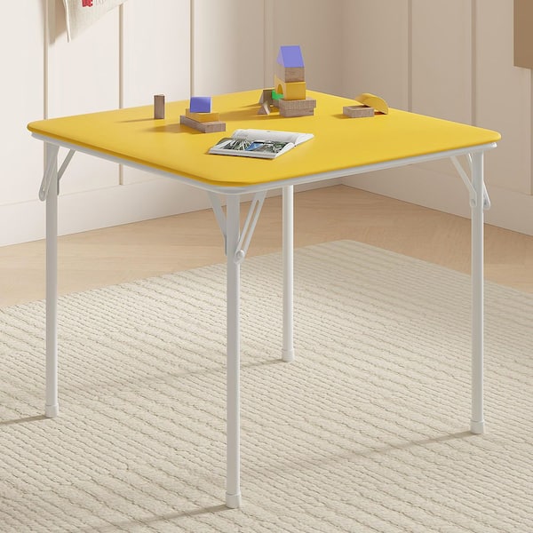 VECELO Kids Folding Table and Chair Set, 5-Piece Padded Activity