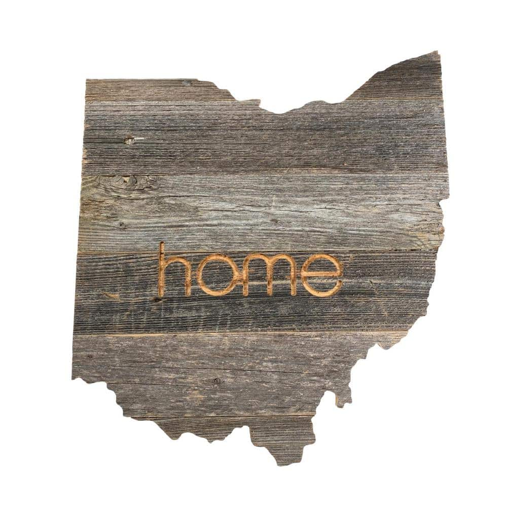 BarnwoodUSA Large Rustic Farmhouse Ohio Home State Reclaimed Wood Wall ...