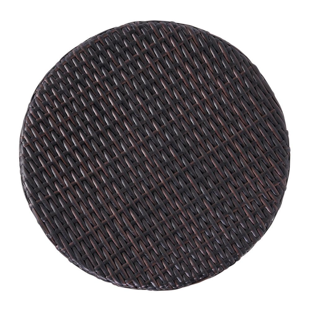 Keaton Multi-Brown Wicker Barrel Outdoor Side Table