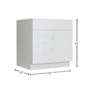 Anchester Assembled 42 in. x 34.5 in. x 24 in. Base Cabinet with 2-Door and 1-Drawer in Classic White