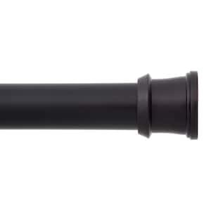 42 in. - 72 in. Steel Twist & Fit No Tools Tension Shower Curtain Rod in Black