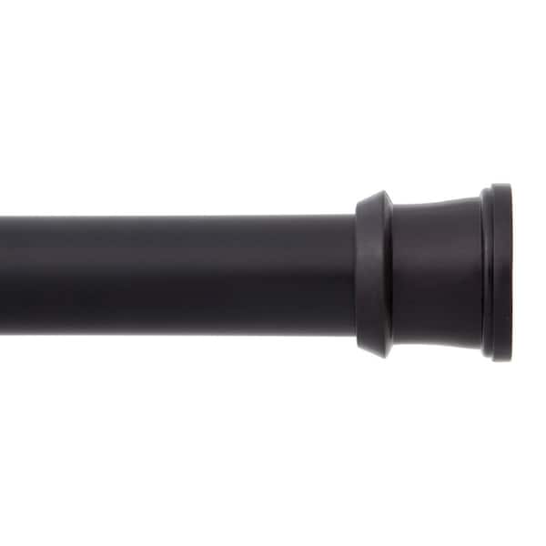 Kenney 42 in. - 72 in. Steel Twist & Fit No Tools Tension Shower Curtain Rod in Black