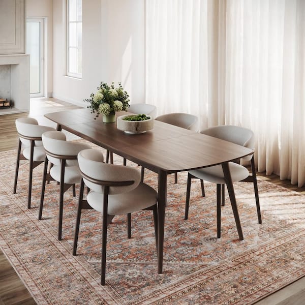 Nixie Floral Washable Rust 4 ft. x 6 ft. Indoor Area Rug