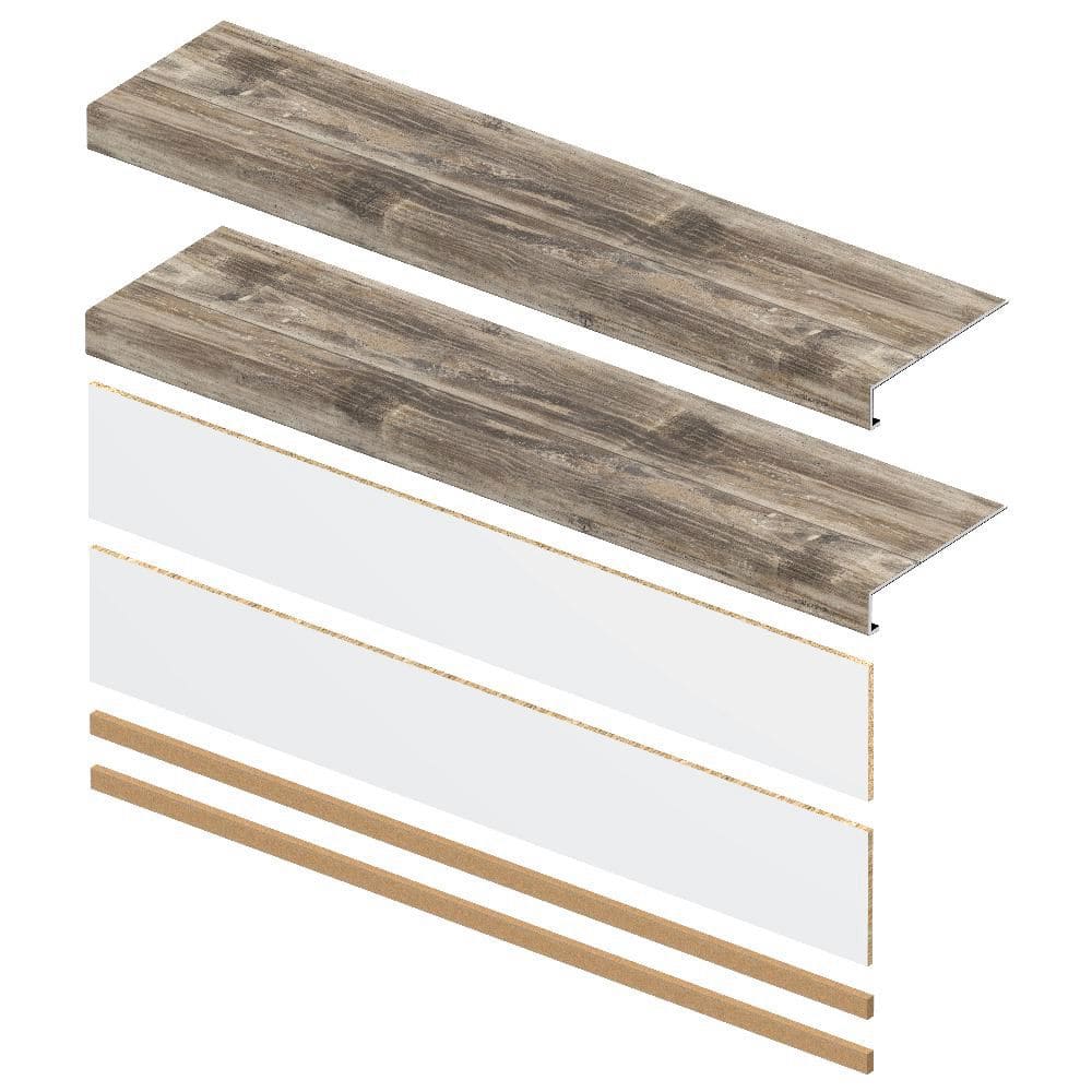 Restored Wood 7mm x 46in x 12in Exact Match Large Square Nose Stair Tread + Riser Combo Kit (2-Pack) price history on PriceWatchPro