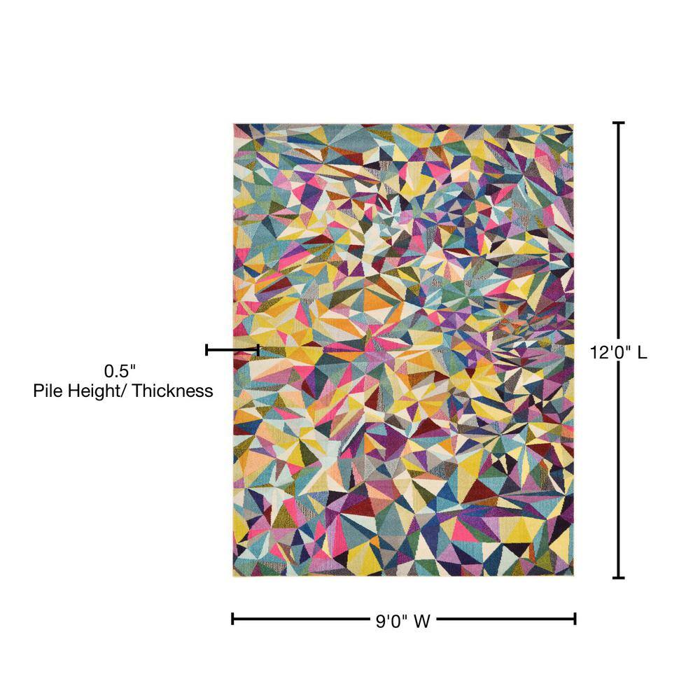 Colorful Geometric 9' x 12' Kids' Synthetic Area Rug
