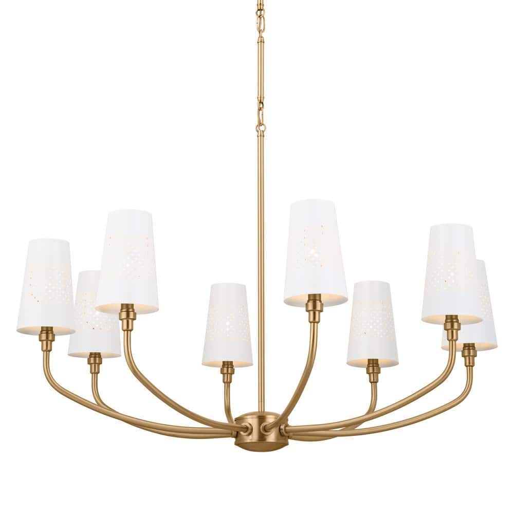 Adeena Brushed Natural Brass 8-Light Steel Chandelier