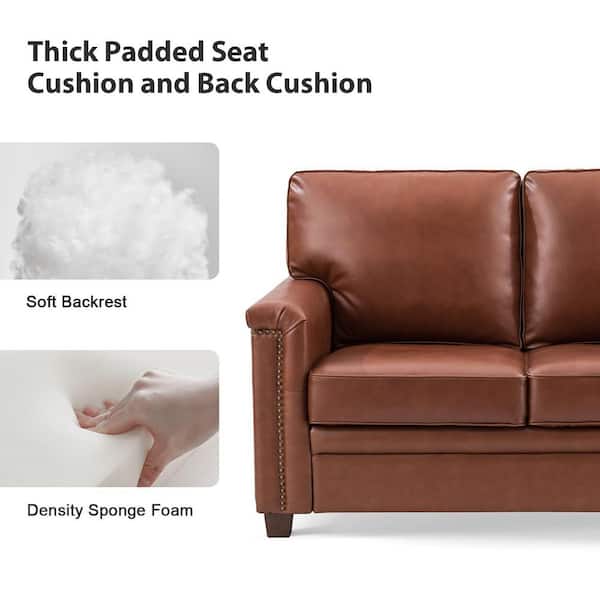 ARTFUL LIVING DESIGN Samuel 56 in. Wide Brown Leather Rectangle 2