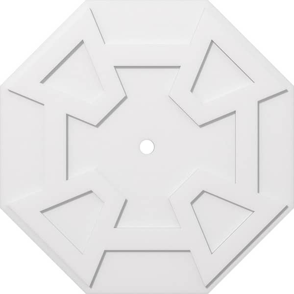 Ekena Millwork 1 in. P X 14 in. C X 40 in. OD X 2 in. ID Logan Architectural Grade PVC Contemporary Ceiling Medallion