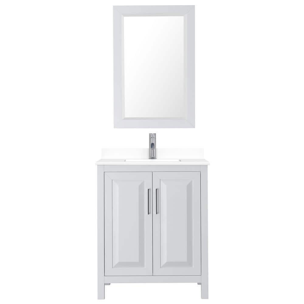 Daria 30 in. W x 22 in. D Single Vanity in White with Cultured Marble Vanity Top in White with Basin and Mirror price history on PriceWatchPro