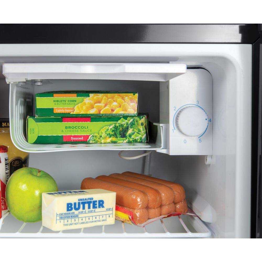 Compact Black and Silver Single Door Refrigerator with Freezer