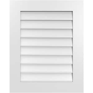 24 in. x 30 in. Rectangular White PVC Paintable Gable Louver Vent Non-Functional