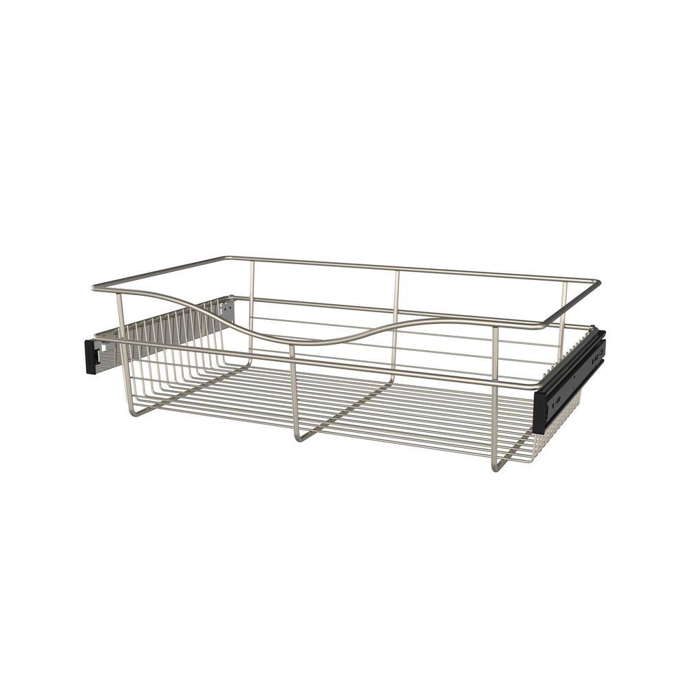 Rev-A-Shelf 7 in. H x 24 in. W Nickel Steel 1-Drawer Wide Mesh Wire ...