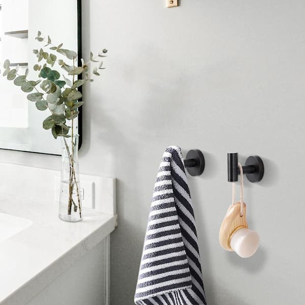 Wall Mount Round Stainless Steel J-Hook Robe/Towel Hook in Oil Rubbed Bronze (6-Pack)