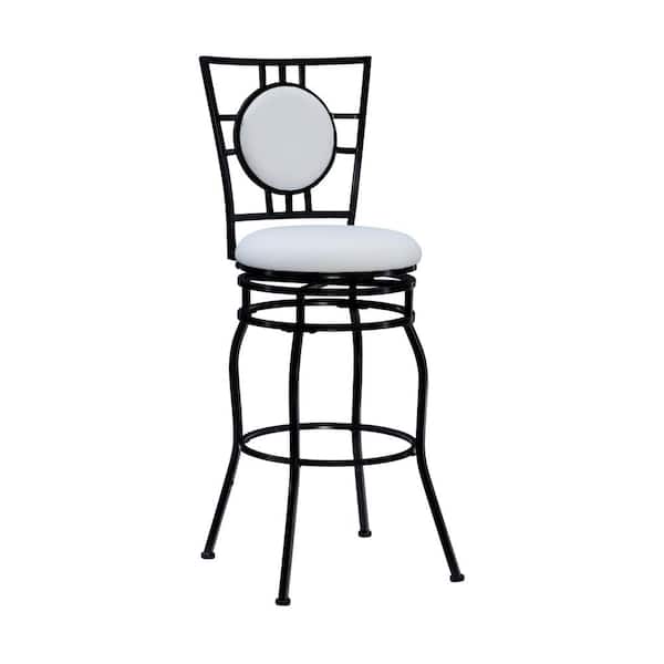 Linon Home Decor Townsend Adjustable Height Black Cushioned Bar Stool