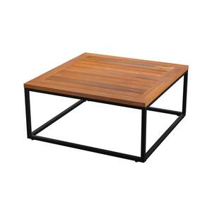Taradale 32 in. Natural Black Square Acacia Coffee Table