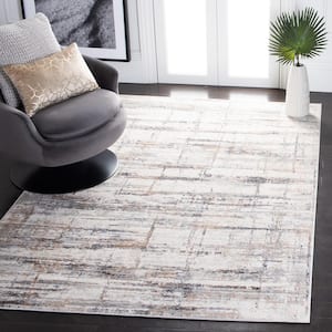 Amelia Gray/Gold 9 ft. x 12 ft. Geometric Striped Area Rug